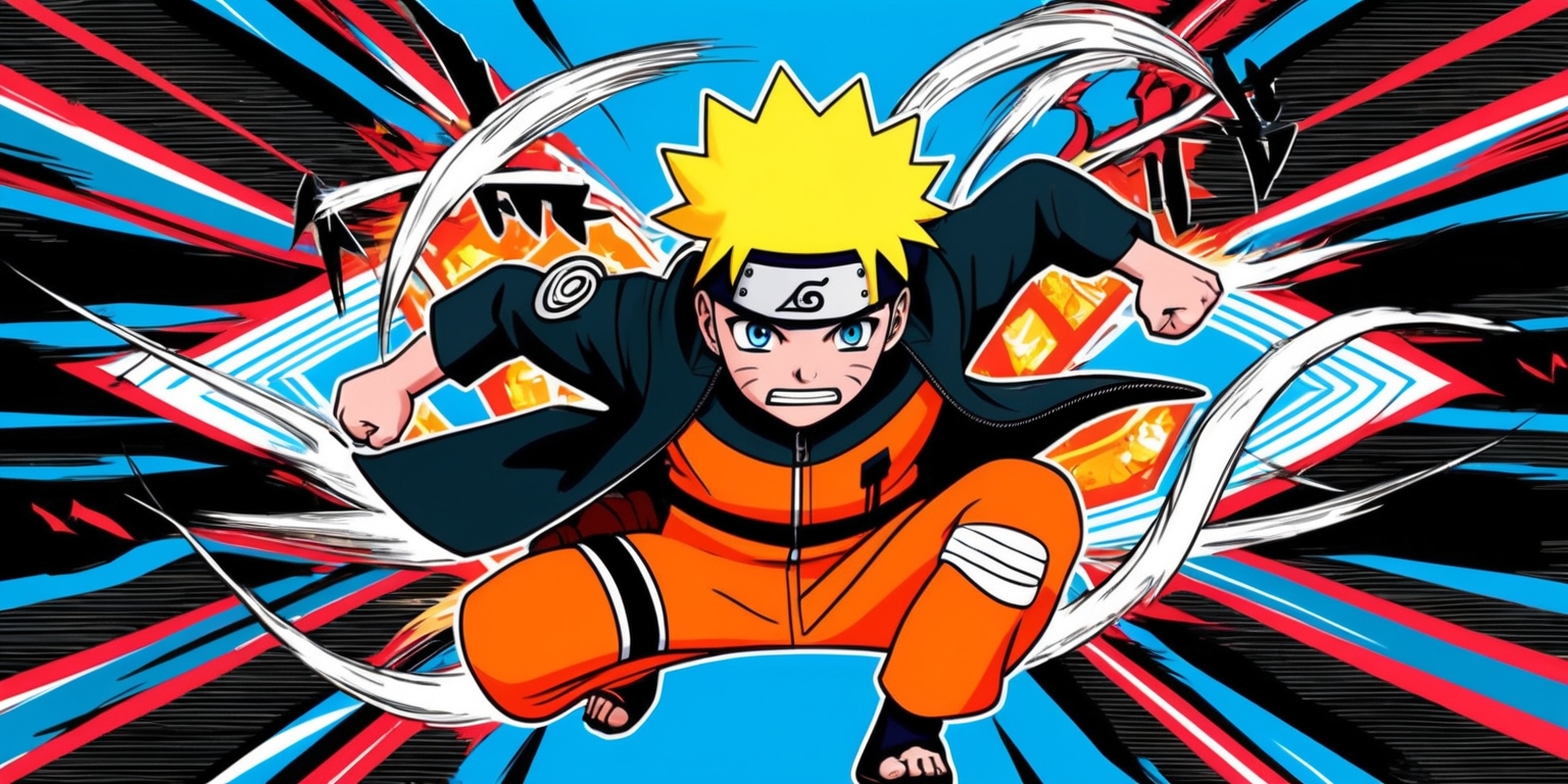 A vibrant, action-packed illustration inspired by the Boruto manga series, featuring the protagonist Boruto Uzumaki in the center, with his spiky blonde hair, piercing blue eyes, and determined expression, wearing his iconic orange jumpsuit with Uzumaki clan's symbol on the back, set against a bold, gradient blue background with subtle Naruto-inspired patterns, surrounded by dynamic, swirling lines and sharp, dramatic shadows, with a mix of traditional Japanese and modern ninja elements, conveying a sense of intensity, energy, and youthful spirit, with bold lines, vibrant colors, and a dynamic composition that captures the essence of the popular manga series.